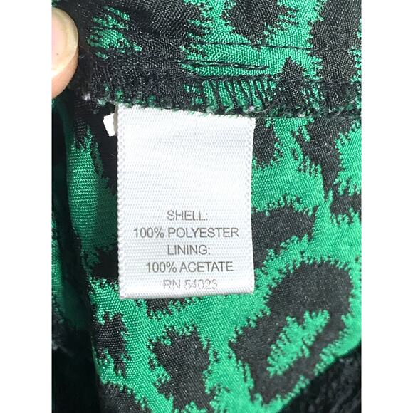 Banana Republic Mini Skirt 10P Pleated Leopard Jacquard Black Green Y2K VTG Boho - Picture 7 of 9